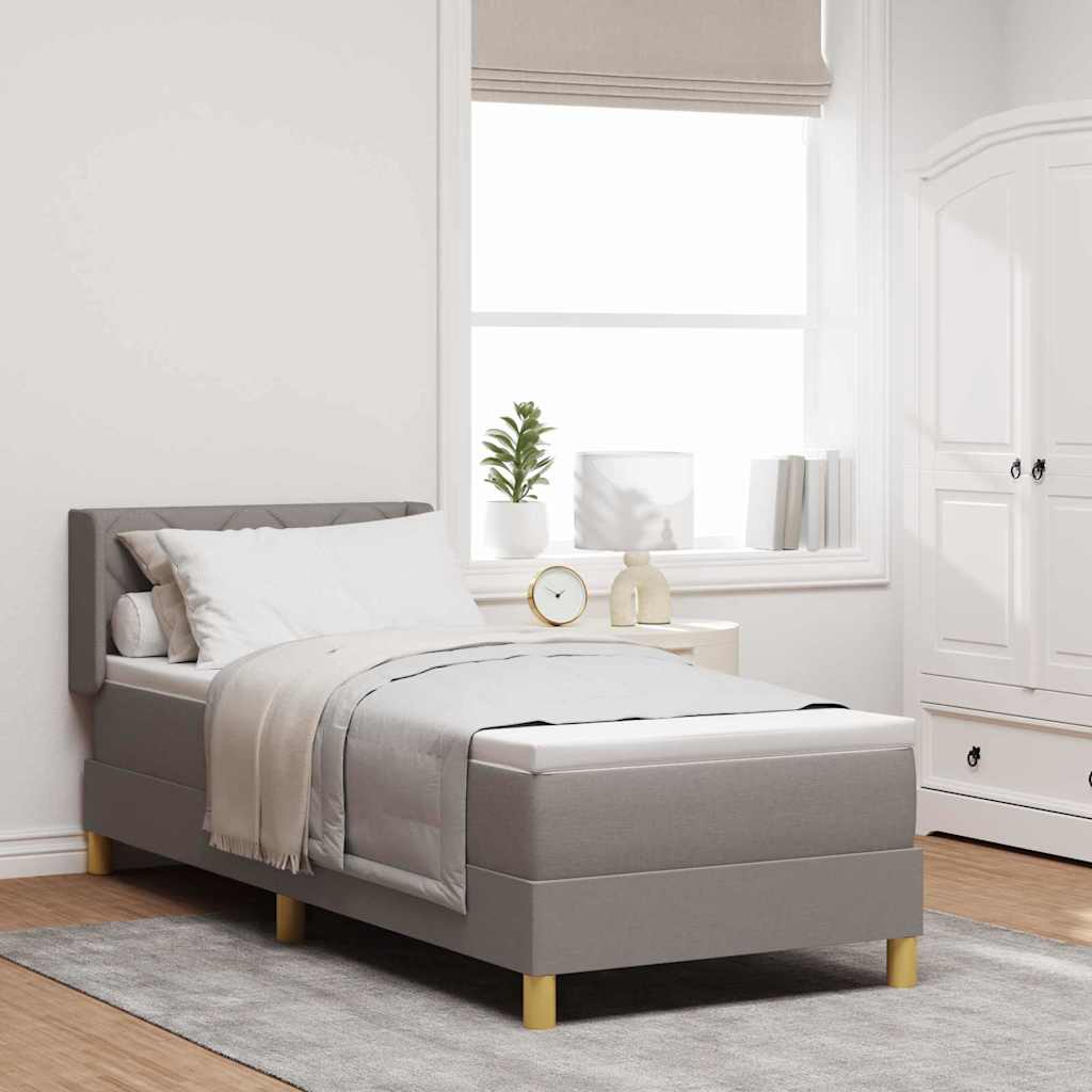Boxspringbett Taupe 200x80 cm mit Kopfteil