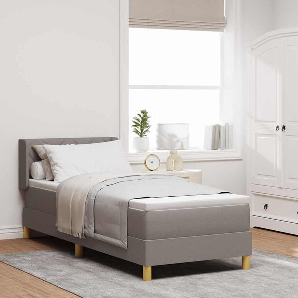 Boxspringbett Taupe 200x80 cm mit Kopfteil