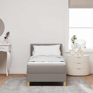 Boxspringbett Taupe 200x80 cm mit Kopfteil