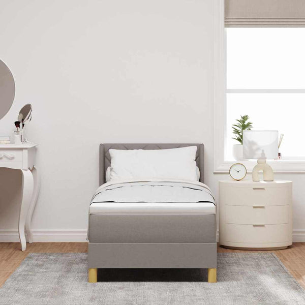 Boxspringbett Taupe 200x80 cm mit Kopfteil