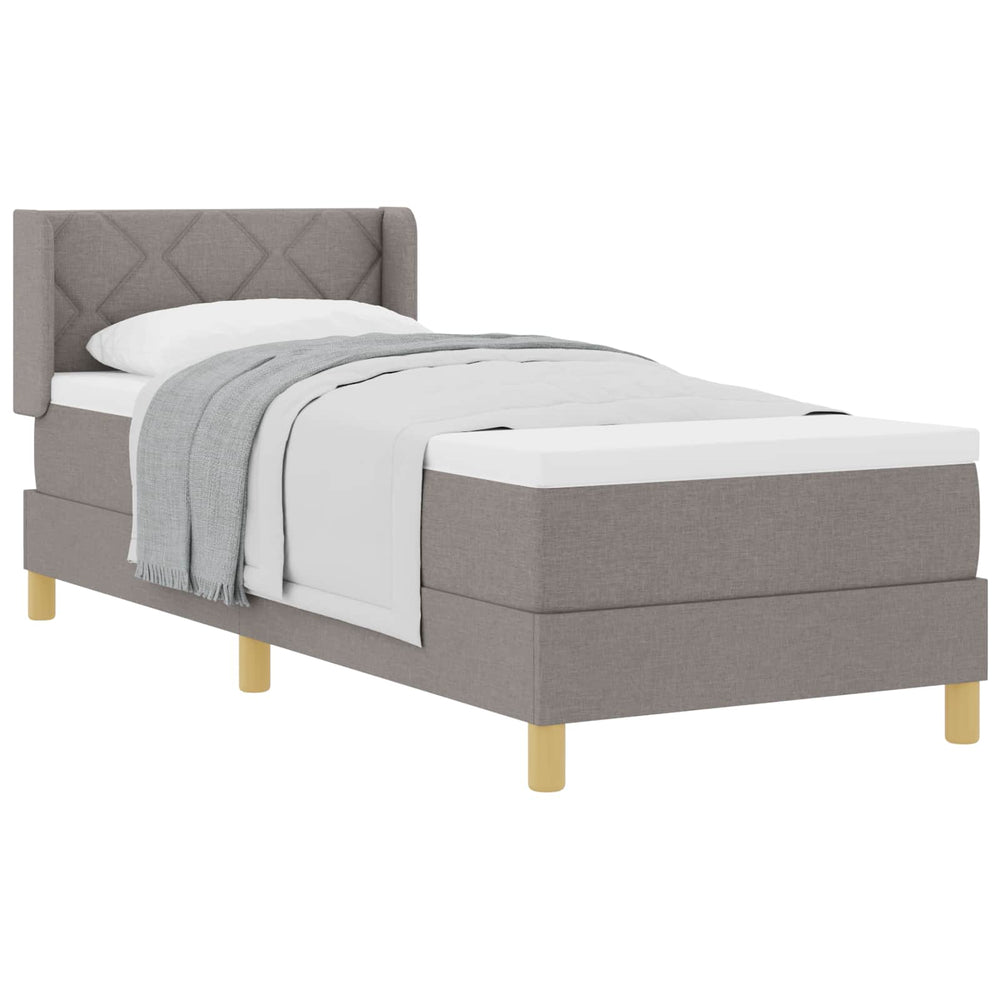 vidaXL Lit coffre avec oreillers avec tête de lit en tissu taupe 200 x 80 cm