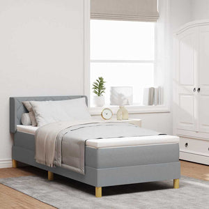 Boxspringbett Hellgrau 190x90 cm mit Matratze