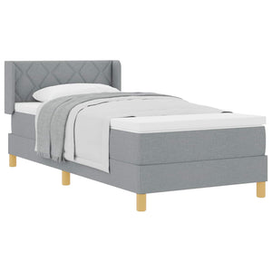 Boxspringbett Hellgrau 190x90 cm mit Matratze