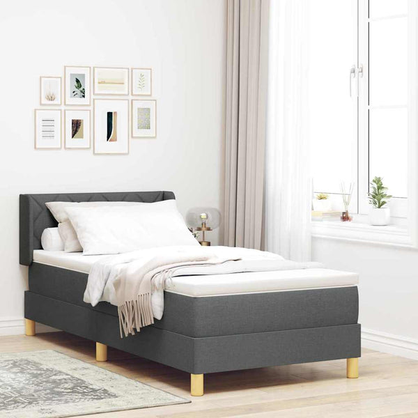 Boxspringbett mit Matratze Dunkelgrau 190x90 cm