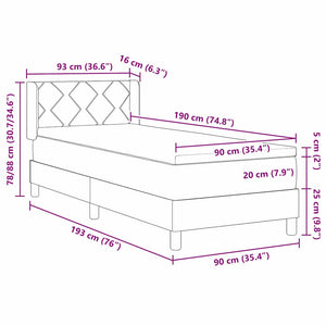 Boxspringbett Dunkelbraun 190x90 cm