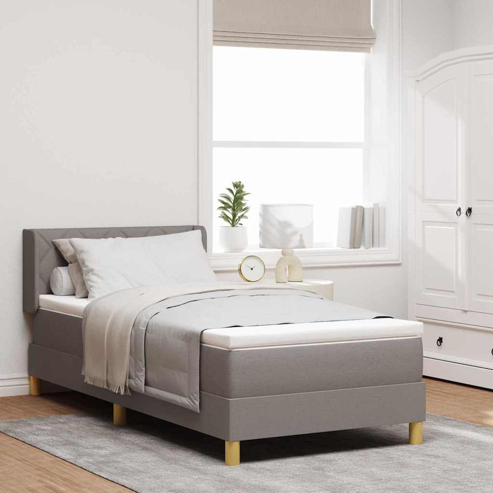 vidaXL Lit coffre avec matelas taupe 190 x 90 cm polyester