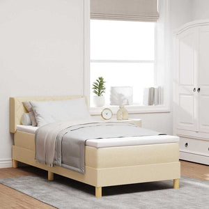 Boxspringbett Creme 190x90 cm mit Matratze