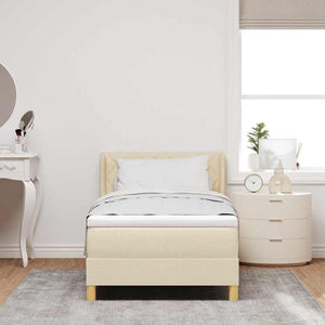 Boxspringbett Creme 190x90 cm mit Matratze