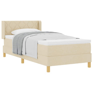 Boxspringbett Creme 190x90 cm mit Matratze