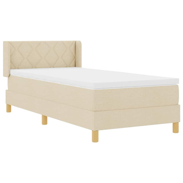 Boxspringbett Creme 190x90 cm mit Matratze