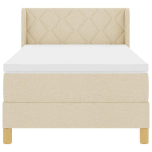Boxspringbett Creme 190x90 cm mit Matratze