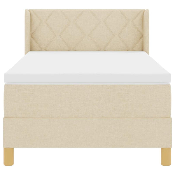 Boxspringbett Creme 190x90 cm mit Matratze