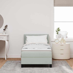 vidaXL Lit coffre tapissier avec tête de lit Gris clair 200 x 80 cm Velours