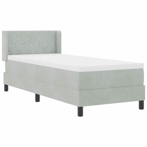 vidaXL Lit coffre tapissier avec tête de lit Gris clair 200 x 80 cm Velours