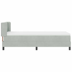 vidaXL Lit coffre tapissier avec tête de lit Gris clair 200 x 80 cm Velours