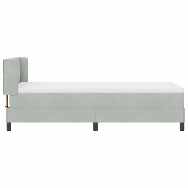 vidaXL Lit coffre tapissier avec tête de lit Gris clair 200 x 80 cm Velours
