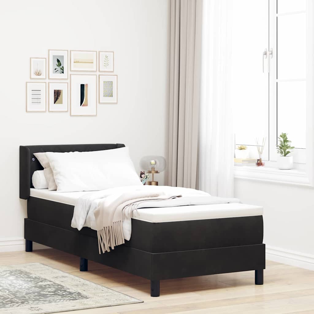 Boxspringbett Schwarz 200x80 cm Samt