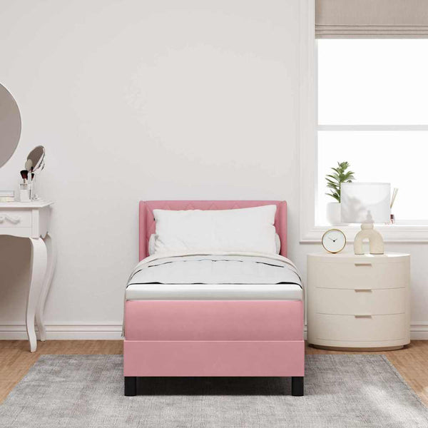 Boxspringbett Rosa Samt 200x80 cm