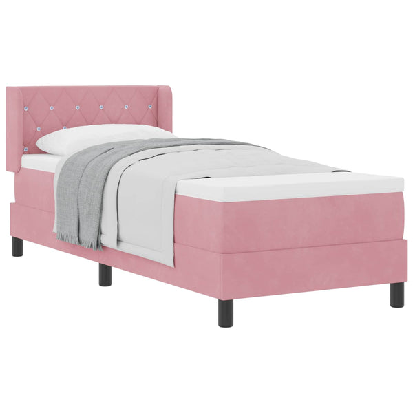 Boxspringbett Rosa Samt 200x80 cm