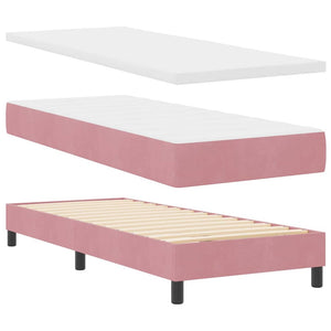Boxspringbett Rosa Samt 200x80 cm