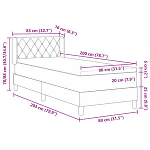 Boxspringbett Rosa Samt 200x80 cm
