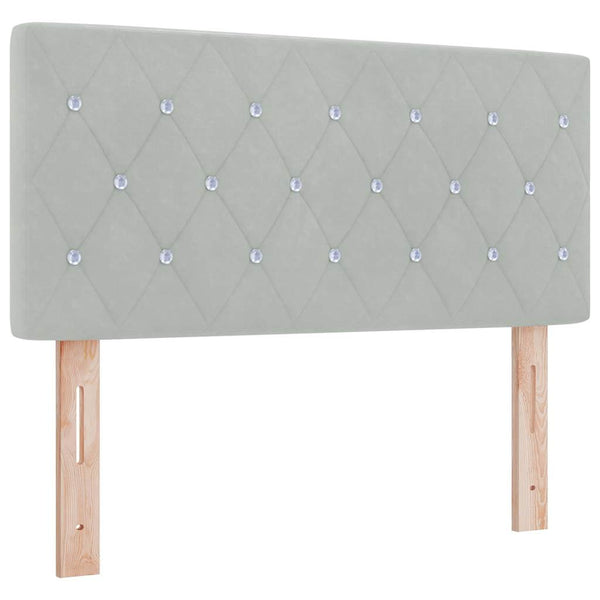 Boxspringbett Hellgrau Samt 190x90 cm