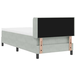 Boxspringbett Hellgrau Samt 190x90 cm