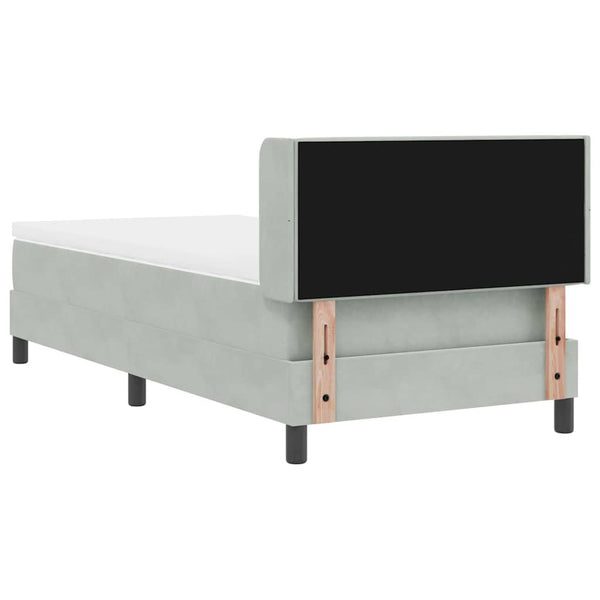 Boxspringbett Hellgrau Samt 190x90 cm