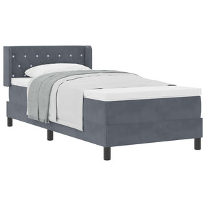 Boxspringbett Dunkelgrau Samt 190x90 cm