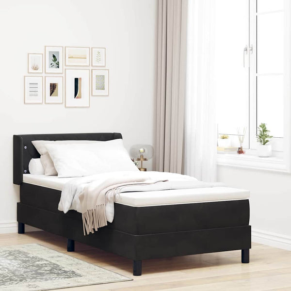vidaXL Lit coffre avec tête de lit Noir 190 x 90 cm Velours