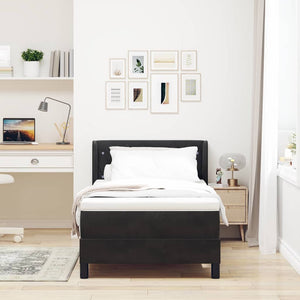 vidaXL Lit coffre avec tête de lit Noir 190 x 90 cm Velours