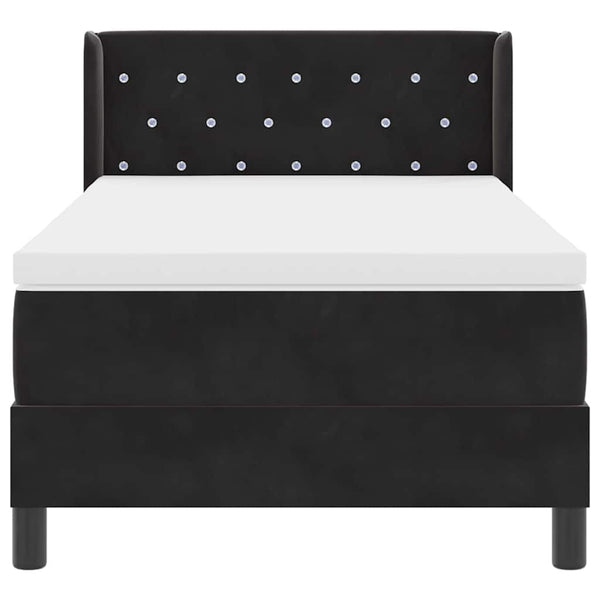 vidaXL Lit coffre avec tête de lit Noir 190 x 90 cm Velours