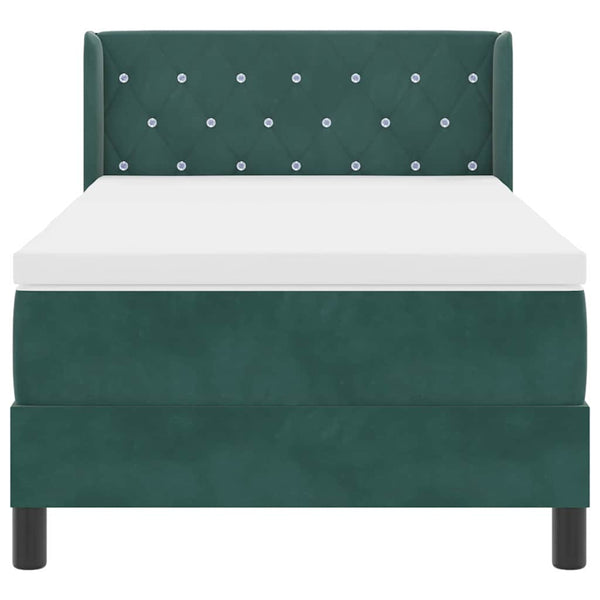 Boxspringbett Dunkelgrün 190x90 cm Samt