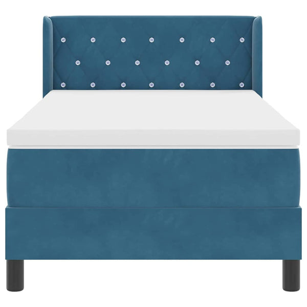 Boxspringbett Dunkelblau Samt 190x90 cm
