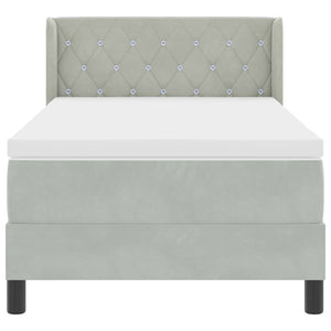 vidaXL Lit tapissier avec tête de lit Gris clair 200 x 90 cm Velours