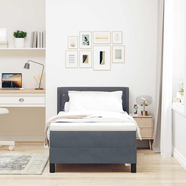 Boxspringbett Dunkelgrau 200x90 cm Samt