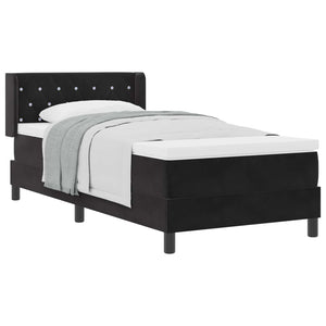 vidaXL Lit tapissier avec tête de lit noir 200 x 90 cm velours