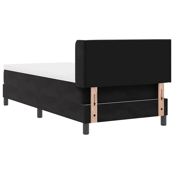 vidaXL Lit tapissier avec tête de lit noir 200 x 90 cm velours
