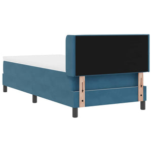 vidaXL Lit coffre avec tête de lit bleu foncé 200 x 90 cm velours