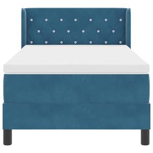 vidaXL Lit coffre avec tête de lit bleu foncé 200 x 90 cm velours