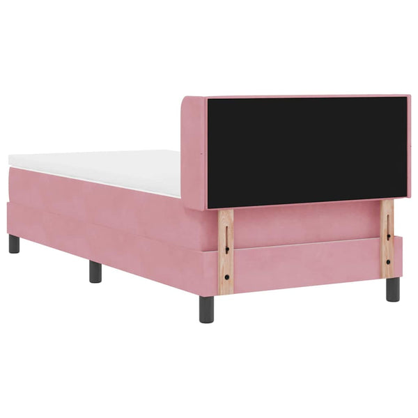 vidaXL Lit avec sommier tapissier et tête de lit velours rose 200 x 90 cm