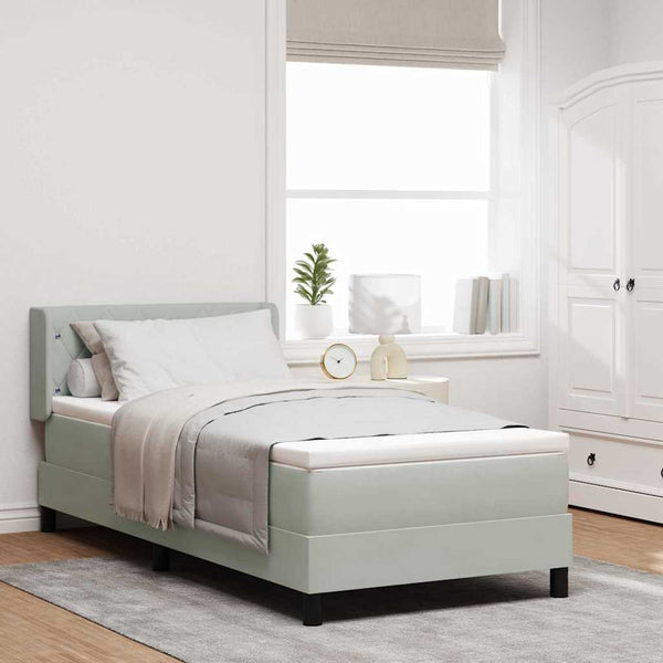 vidaXL Lit tapissier avec tête de lit gris clair 200 x 100 cm Velours