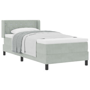 vidaXL Lit tapissier avec tête de lit gris clair 200 x 100 cm Velours