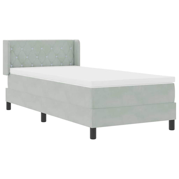 vidaXL Lit tapissier avec tête de lit gris clair 200 x 100 cm Velours