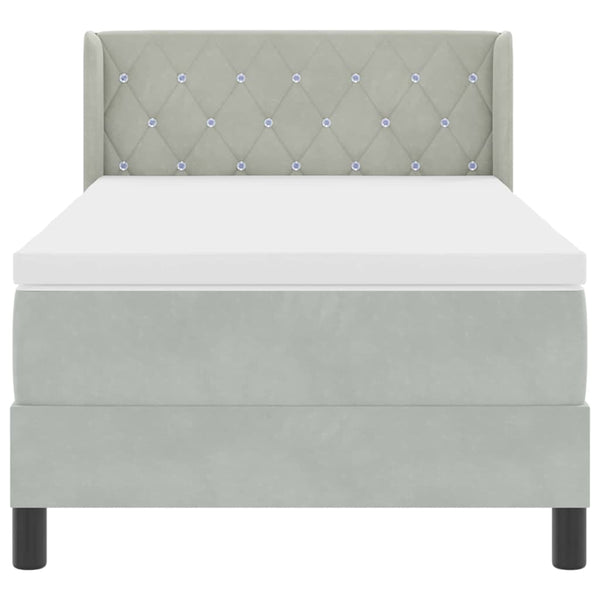 vidaXL Lit tapissier avec tête de lit gris clair 200 x 100 cm Velours