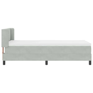 vidaXL Lit tapissier avec tête de lit gris clair 200 x 100 cm Velours