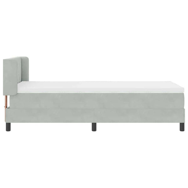 vidaXL Lit tapissier avec tête de lit gris clair 200 x 100 cm Velours
