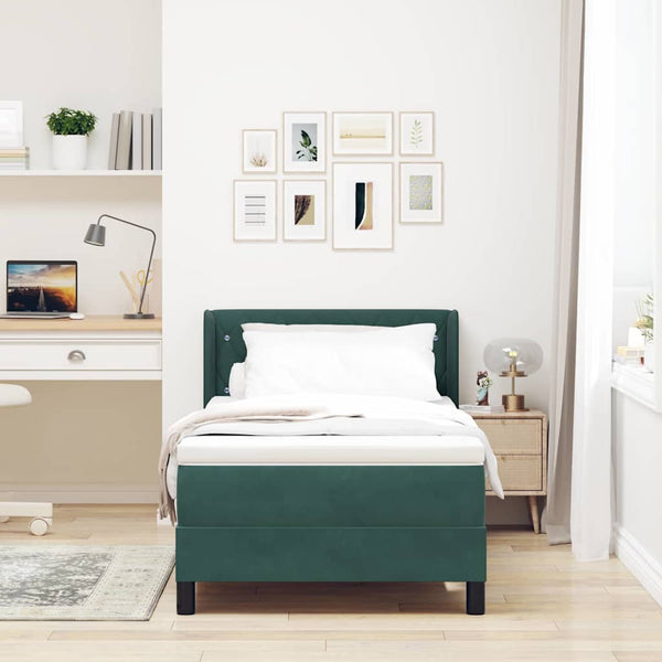 Boxspringbett Dunkelgrün 200x100 cm Samt