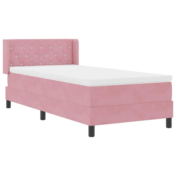 vidaXL Lit coffre avec tête de lit Rose 200 x 100 cm Velours