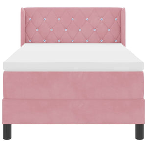 vidaXL Lit coffre avec tête de lit Rose 200 x 100 cm Velours